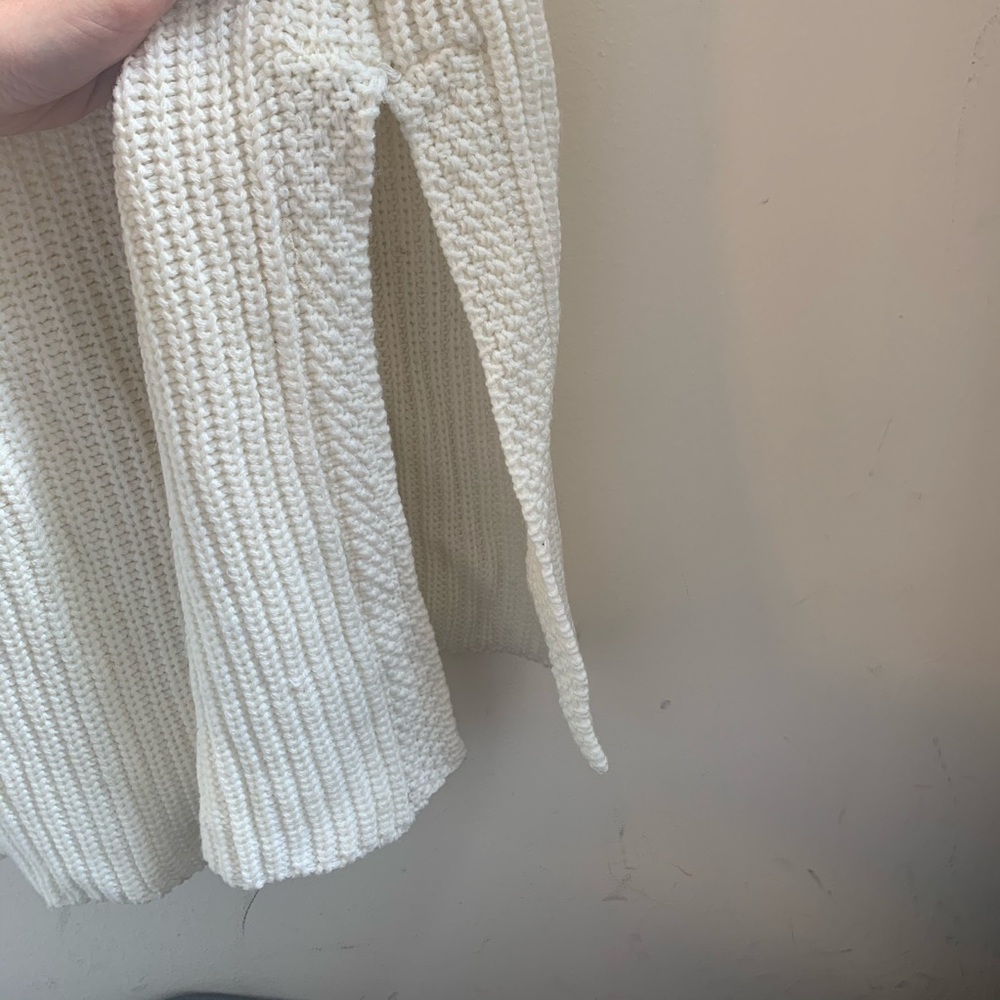 White Turtleneck knit sweater dress - Picture 2 of 4